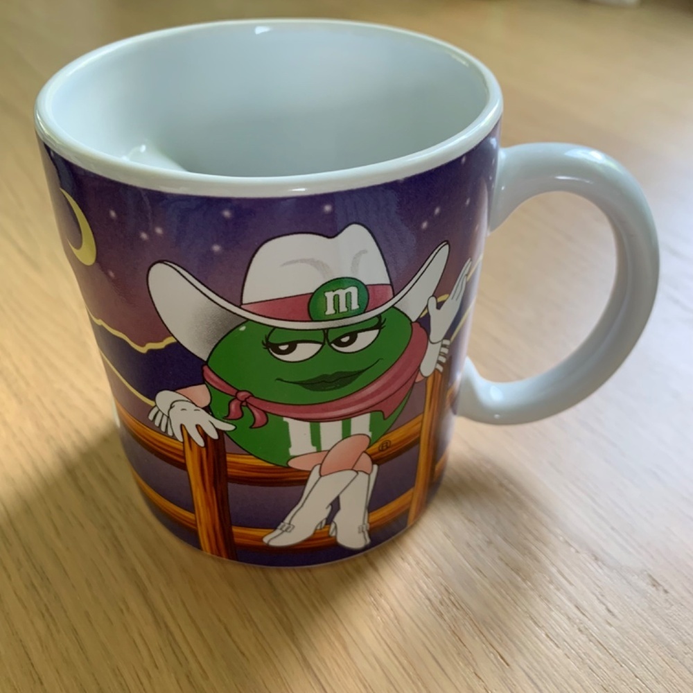 Green M&M Cowgirl Coffee Mug Cup Cactus Cutout